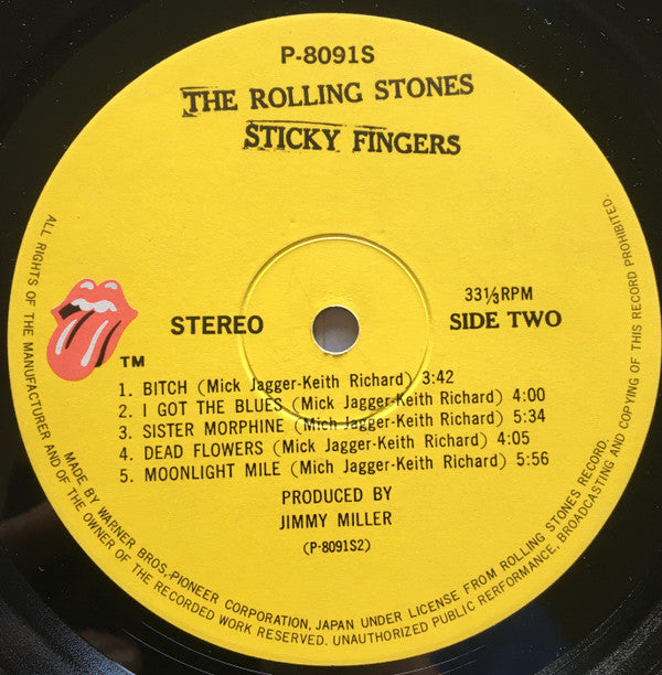 The Rolling Stones - Sticky Fingers (Vinyl, LP, Album, Stereo) Very Good (VG) / Good Plus (G+)