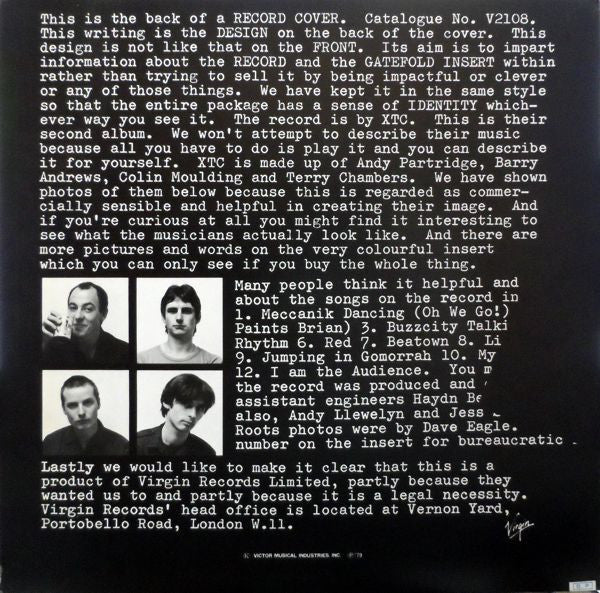XTC - Go 2 (Vinyl, LP, Album) Very Good (VG) / Very Good Plus (VG+)
