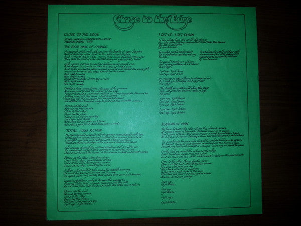 Yes - Close To The Edge = 危機 (Vinyl, LP, Album, Reissue)