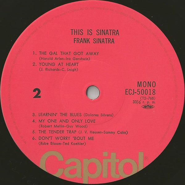 Frank Sinatra - This Is Sinatra! (Vinyl, LP, Compilation, Reissue, Mono) Near Mint (NM or M-) / Very Good Plus (VG+)
