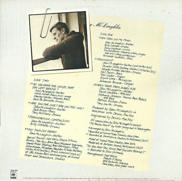 John McLaughlin - Electric Guitarist (Vinyl, LP, Album)