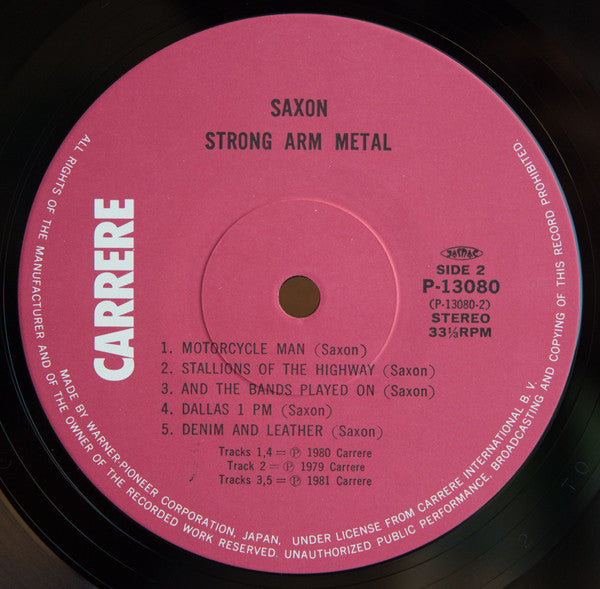 Saxon - Strong Arm Metal (Vinyl, LP, Compilation) Near Mint (NM or M-) / Good Plus (G+)