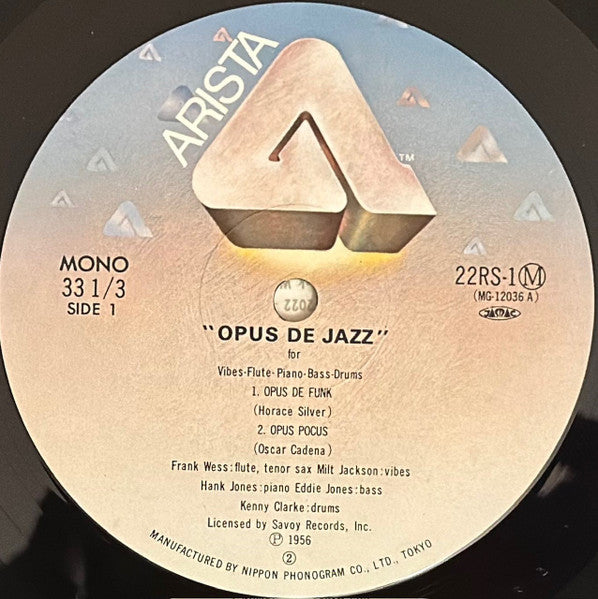 Milt Jackson - Opus De Jazz (Vinyl, LP, Album, Reissue, Mono)
