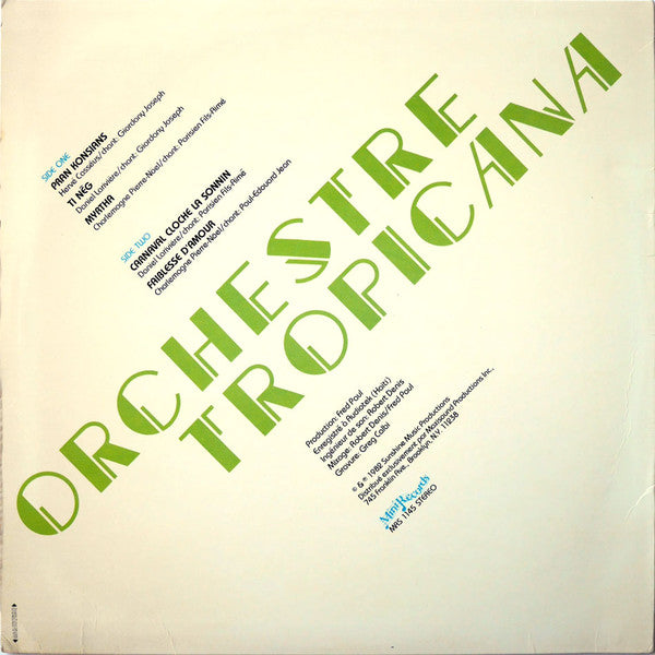 Orchestre Tropicana - Carnaval (Vinyl, LP, Album) Good Plus (G+) / Very Good (VG)