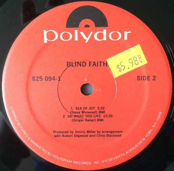 Blind Faith (2) - Blind Faith (Vinyl, LP, Album, Reissue) Very Good (VG) / Good Plus (G+)
