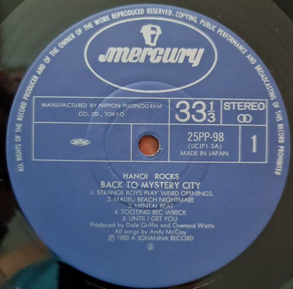 Hanoi Rocks - Back To Mystery City (Vinyl, LP, Album)