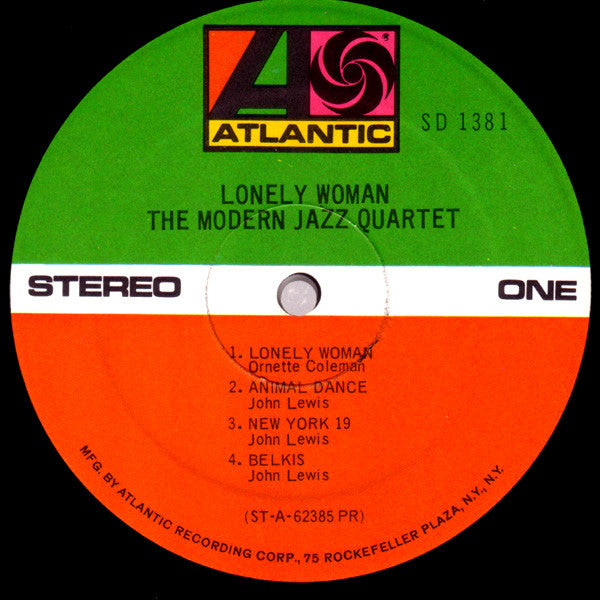 The Modern Jazz Quartet - Lonely Woman (Vinyl, LP, Reissue, Stereo) Very Good Plus (VG+) / Very Good Plus (VG+)