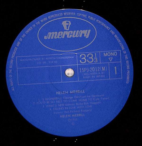Helen Merrill - Helen Merrill (Vinyl, LP, Album, Reissue, Mono)