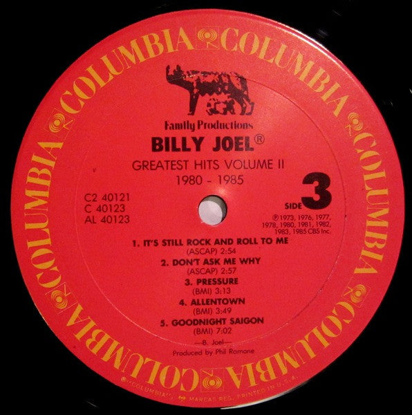 Billy Joel - Greatest Hits Volume I & Volume II (2xVinyl, LP, Compilation) Very Good (VG) / Very Good (VG)