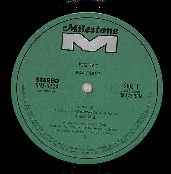 Ron Carter - Peg Leg (Vinyl, LP, Album) Very Good (VG) / Very Good Plus (VG+)