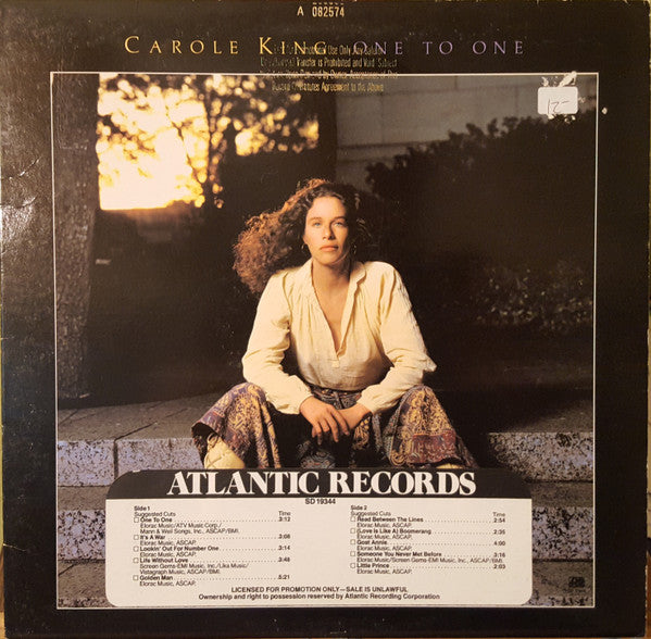 Carole King - One To One (Vinyl, LP, Album, Stereo) Very Good (VG) / Very Good (VG)