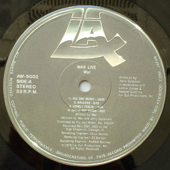 War - Live (2xVinyl, LP, Album, Reissue) Good Plus (G+) / Very Good (VG)
