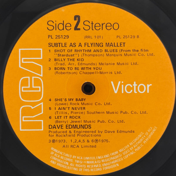 Dave Edmunds - Subtle As A Flying Mallet (Vinyl, LP, Album, Reissue, Stereo) Very Good Plus (VG+) / Very Good (VG)