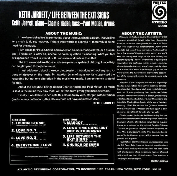 Keith Jarrett - Life Between The Exit Signs (Vinyl, LP, Album, Reis...