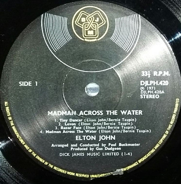 Elton John - Madman Across The Water (Vinyl, LP, Album) Good Plus (G+) / Very Good (VG)