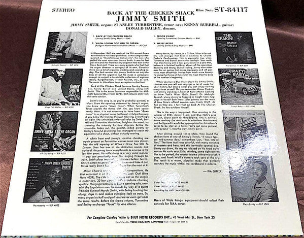 Jimmy Smith - Back At The Chicken Shack (Vinyl, LP, Album, Stereo, Reissue) Near Mint (NM or M-) / Very Good Plus (VG+)