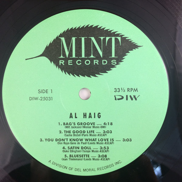 Al Haig - Today! (Vinyl, LP) Very Good Plus (VG+) / Very Good Plus (VG+)