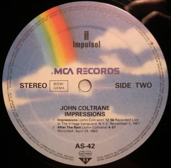 John Coltrane - Impressions (Vinyl, LP, Album, Limited Edition, Reissue, Stereo) Very Good Plus (VG+) / Good Plus (G+)