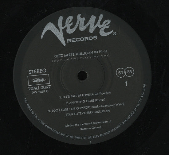 Stan Getz - Getz Meets Mulligan In Hi-Fi (Vinyl, LP, Album, Reissue, Stereo) Near Mint (NM or M-) / Very Good Plus (VG+)