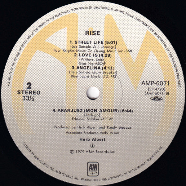 Herb Alpert - Rise (Vinyl, LP, Album)