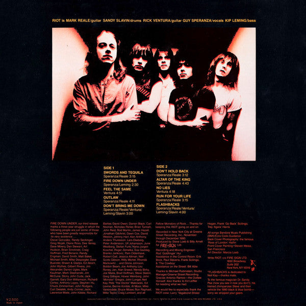Riot (4) - Fire Down Under (Vinyl, LP, Album)
