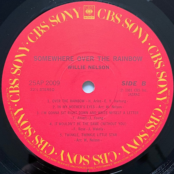Willie Nelson - Somewhere Over The Rainbow (Vinyl, LP, Album) Good Plus (G+) / Very Good (VG)