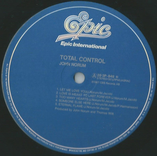 John Norum - Total Control (Vinyl, LP, Album) Very Good (VG) / Very Good (VG)