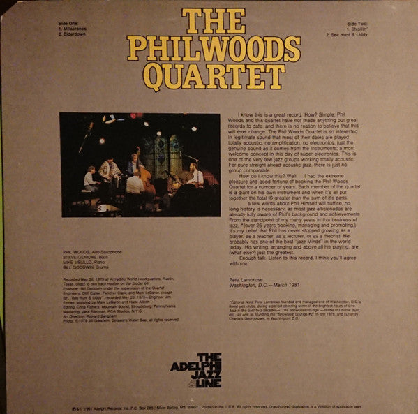 The Phil Woods Quartet - 'More' Live (Vinyl, LP, Album, Stereo) Good Plus (G+) / Good Plus (G+)