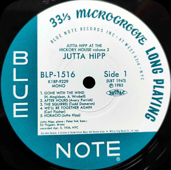 Jutta Hipp - At The Hickory House Volume 2 (Vinyl, LP, Album, Reissue, Mono) Very Good Plus (VG+) / Very Good (VG)