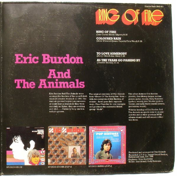 Eric Burdon & The Animals - River Deep Mountain High / Ring Of Fire (2xVinyl, LP, Album, Stereo) Very Good Plus (VG+) / Very Good (VG)