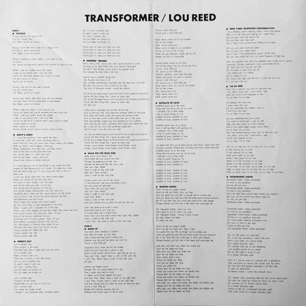 Lou Reed - Transformer (Vinyl, LP, Album, Stereo) Very Good Plus (VG+) / Good Plus (G+)