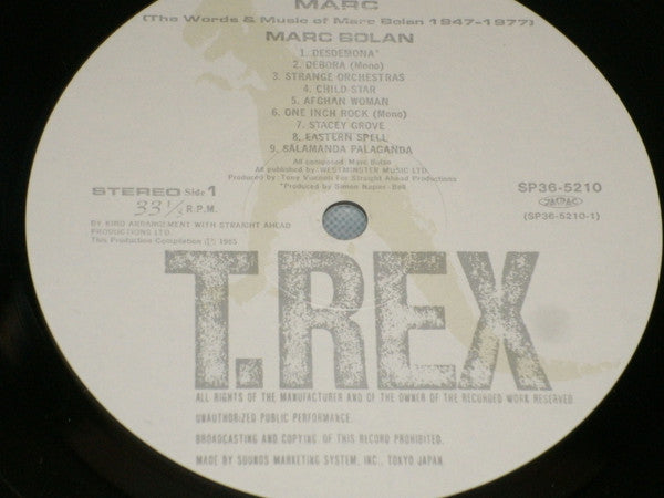 Marc Bolan - The Words And Music Of Marc Bolan 1947 - 1977 (2xVinyl, LP, Compilation, Reissue) Very Good (VG) / Good Plus (G+)