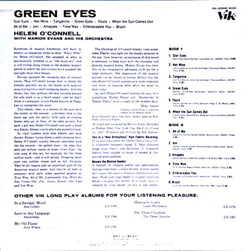 Helen O'Connell - Green Eyes (Vinyl, LP, Reissue, Mono) Near Mint (NM or M-) / Very Good Plus (VG+)