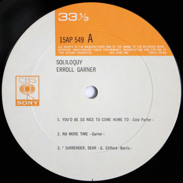 Erroll Garner - Soliloquy (Vinyl, LP, Album, Reissue) Near Mint (NM or M-) / Very Good (VG)