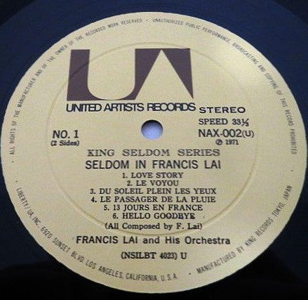 Francis Lai And His Orchestra - Seldom In Francis Lai No. 2 (Vinyl, LP, Compilation, Stereo) Good Plus (G+) / Very Good (VG)