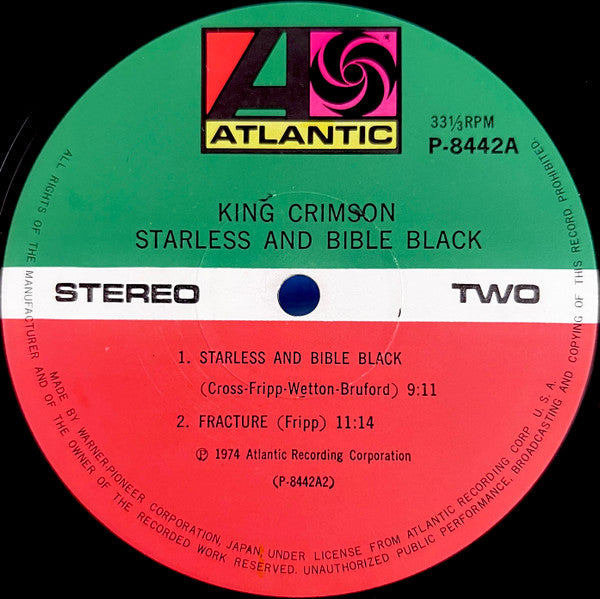 King Crimson - Starless and Bible Black (Vinyl, LP, Album) Very Good Plus (VG+) / Very Good (VG)