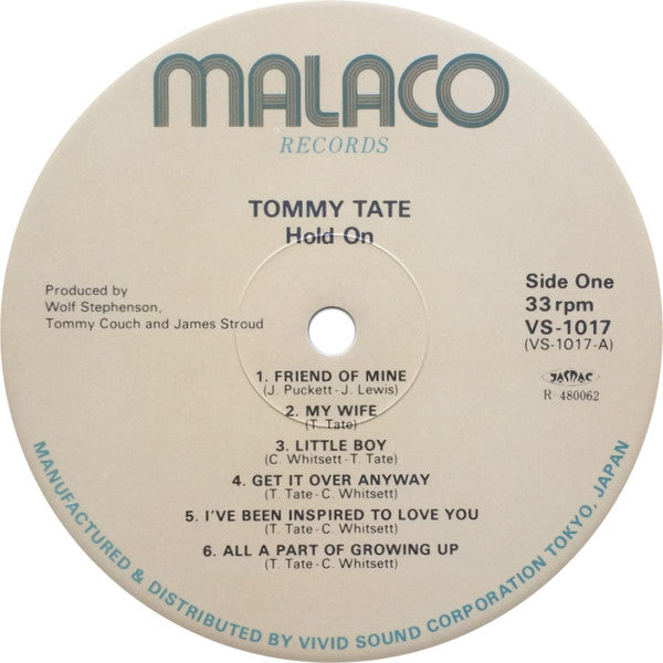 Tommy Tate - Hold On (Vinyl, LP, Album) Near Mint (NM or M-) / Very Good Plus (VG+)