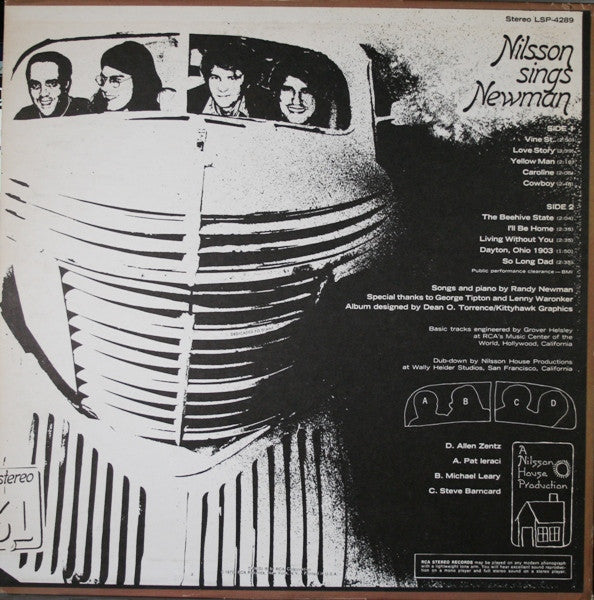 Harry Nilsson - Nilsson Sings Newman (Vinyl, LP, Album, Stereo) Very Good Plus (VG+) / Fair (F)