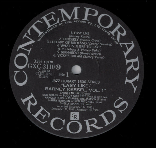 Barney Kessel - 'Easy Like' Barney Kessel Volume 1 (Vinyl, LP, Album, Reissue) Very Good Plus (VG+) / Very Good Plus (VG+)