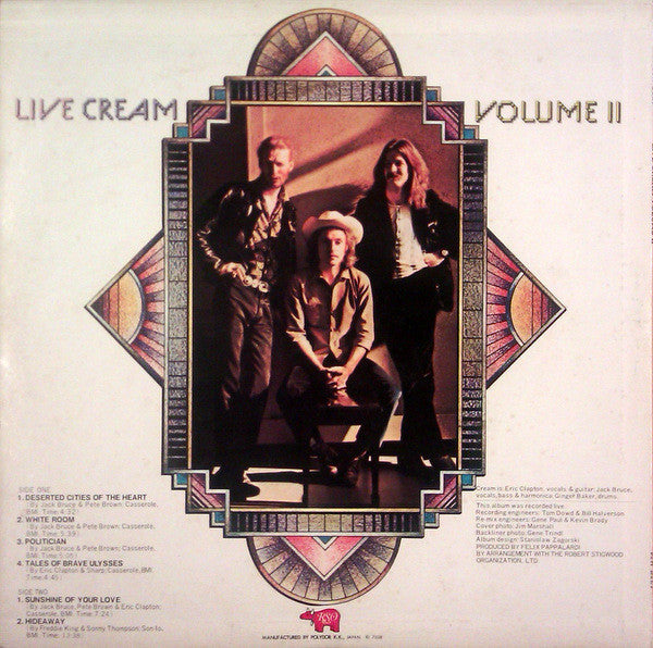 Cream (2) - Live Cream Volume II (Vinyl, LP, Album, Reissue, Stereo)