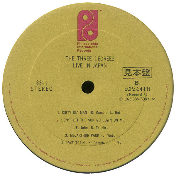 The Three Degrees - Live In Japan (2xVinyl, LP, Album, Promo) Very Good Plus (VG+) / Very Good (VG)