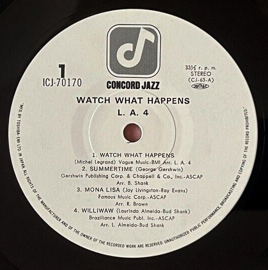 LA4 - Watch What Happens (Vinyl, LP, Album) Very Good Plus (VG+) / Very Good Plus (VG+)