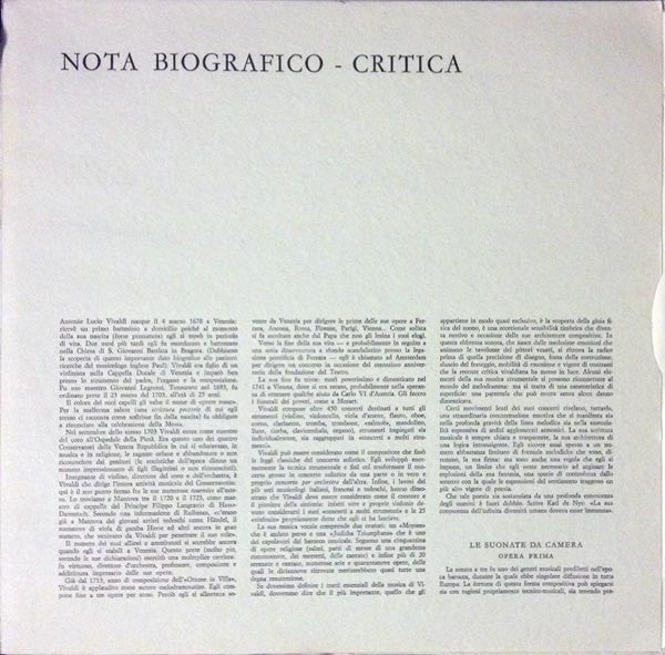 Antonio Vivaldi - Suonate Da Camera A Tre - Opera Prima (2xVinyl, LP) Very Good (VG) / Very Good (VG)