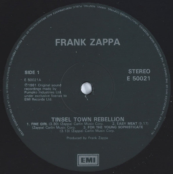 Frank Zappa - Tinseltown Rebellion (2xVinyl, LP, Album, Remastered) Very Good Plus (VG+) / Very Good Plus (VG+)