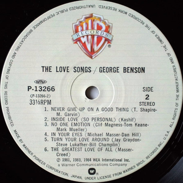 George Benson - The Love Songs (Vinyl, LP, Compilation)