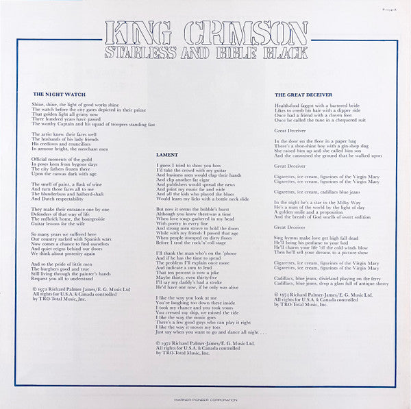 King Crimson - Starless And Bible Black = 暗黒の世界 (Vinyl, LP, Album, ...
