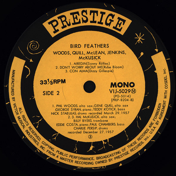 Phil Woods - Bird Feathers (Vinyl, LP, Album, Mono, Reissue) Very Good Plus (VG+) / Very Good Plus (VG+)