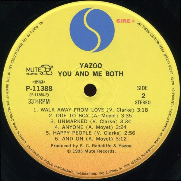 Yazoo - You And Me Both (Vinyl, LP, Album) Very Good Plus (VG+) / Very Good Plus (VG+)