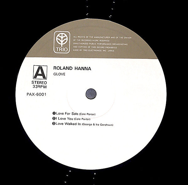Roland Hanna - Glove (Vinyl, LP, Album) Very Good Plus (VG+) / Good Plus (G+)