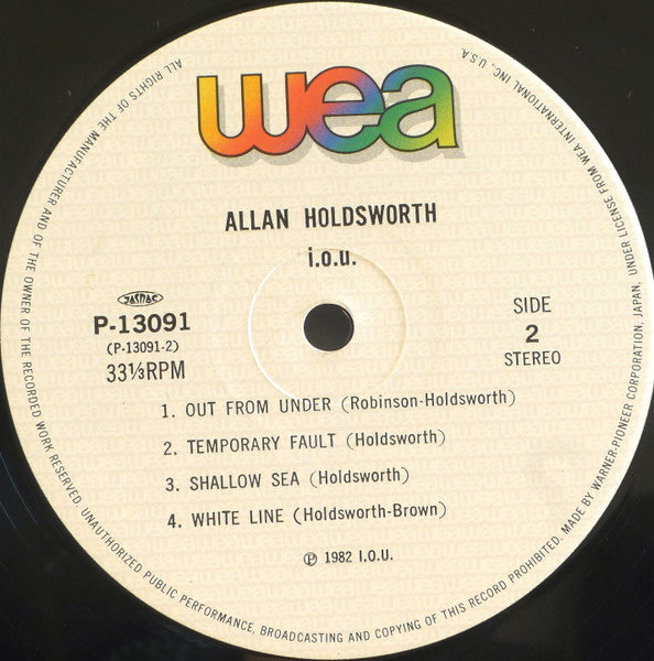 Allan Holdsworth - I.O.U. (Vinyl, LP, Album) Mint (M) / Mint (M)